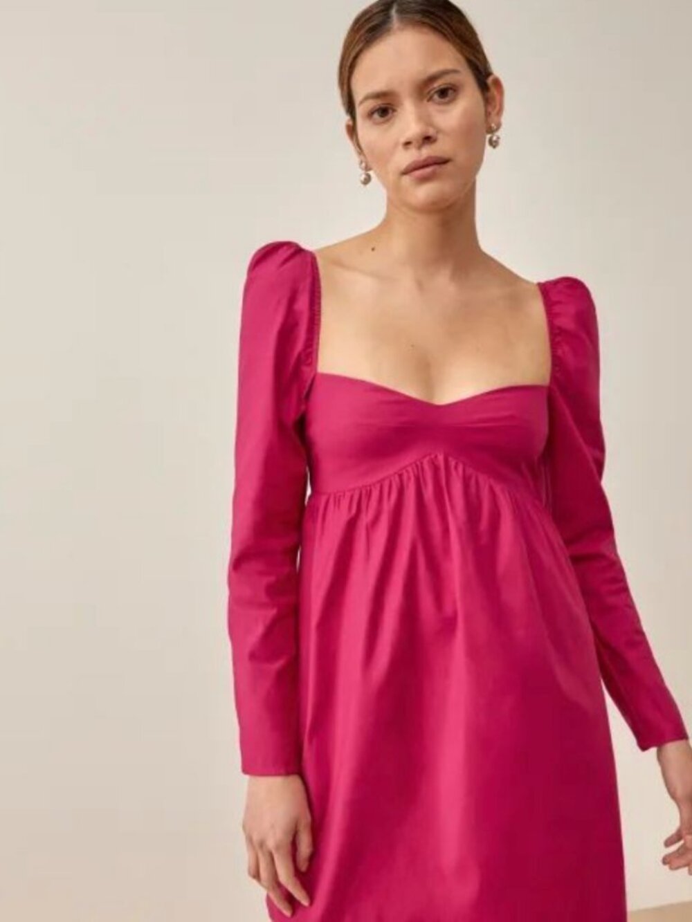 Reformation Kenzi Fuchsia Pink Minidress